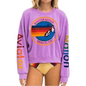 Aviator Nation neon purple sweat set